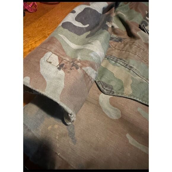 VTG Military Jacket Mens Large Camo M65 Field Coat Cold Weather M81 Woodland R - Picture 7 of 9